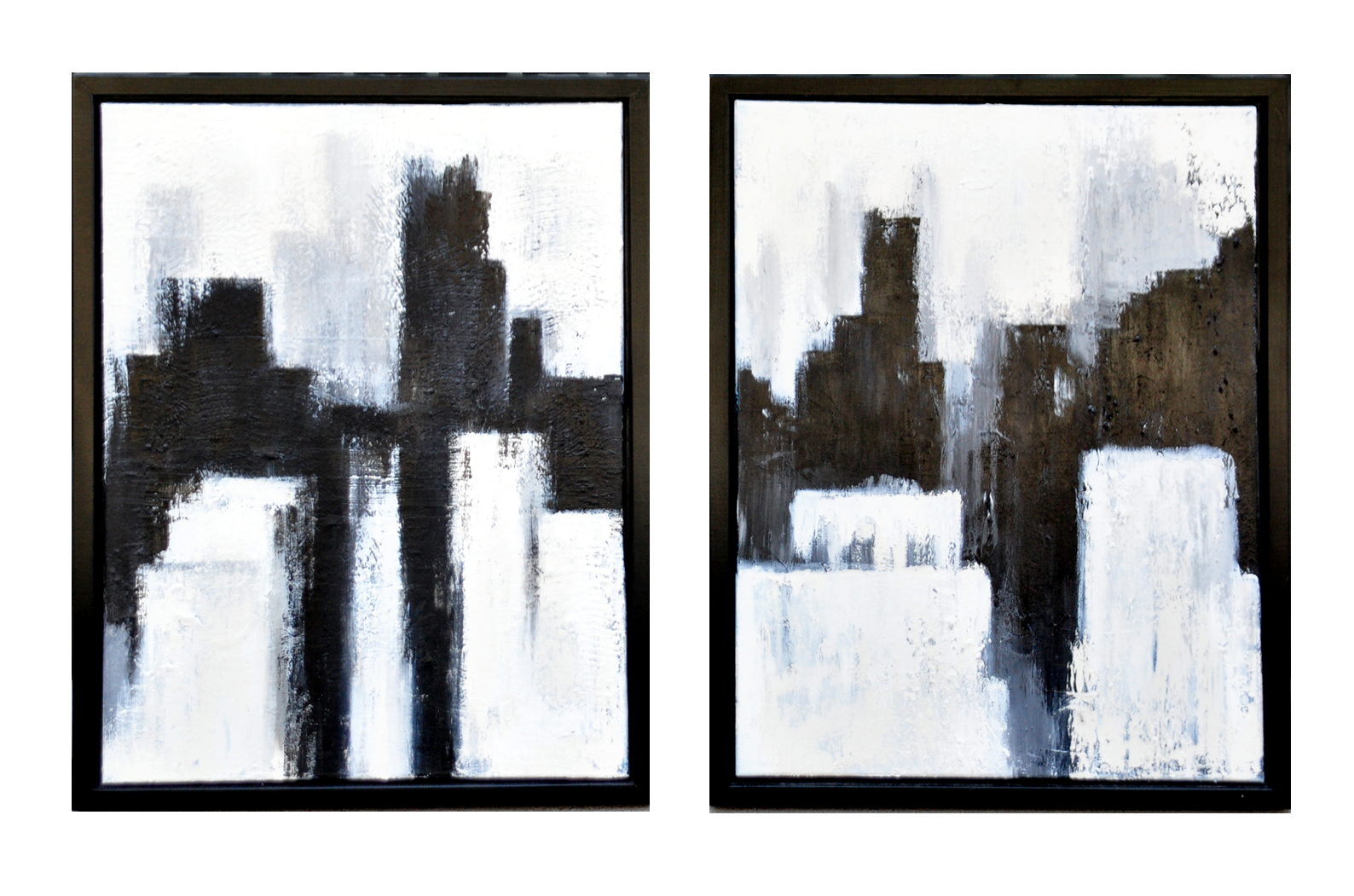 Cityscape Diptych, original acrylic painting by Canadian artist Frank Mezzanotte